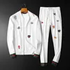 Men's Tracksuits Spring and autumn trend personality small bee embroidery casual men's suit wild sweater jacket trousers two-piece set in stock 230831