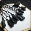 Charms Natural Black Tourmaline Pendant Crystal Carving Polishing Mature Charm Jewelry Birthday Present 1PCS