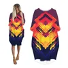 Casual Jurken Plus Size Midi Voor Vrouwen 2023 Kleding Lange Mouw Dameskleding Zomer Vrouwelijke Jurk Print Abstract Geometrisch BK