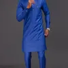 Tracki męskie Dashiki muzułmański afrykański styl etniczny okrągły krawat Niebieskie ramię cztery sezony Universal Casual Long-Sleeved Suit 230831