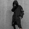 Trenchs pour hommes Drop masculino manga comprida oco out punk hip hop com capuz trench coat cinto homem casaco longo 230831
