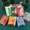 ギフトラップ10/12pcsメリークリスマスキャンディ枕ボックスサンタクロースエルククッキーギフトパッキングボックスパーティー装飾ナビダッド