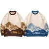 Maglioni da uomo Uomo Hip Hop Streetwear Maglione Harajuku Vintage stile giapponese Snow Mountain lavorato a maglia Inverno Casual Pullover Maglieria 230831
