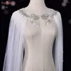 Bridal Veils TopQueen G56 Bride Cape Veil Kvinnor Bröllopsjal Rhinestone Patch Pearl Cloak Tulle Bolero Dress Accessories