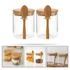 Storage Bottles Kitchen Canisters Glass Food Containers Pantry Jars Lids Tea Bamboo Cereal For Bulk