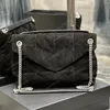 YS Pillow Handbag High Quality Leather Loulou Bag Designer Bag Toy Clutch Totes Silver Chain Bag Suede Handbag V Flap Top Quality Hobo Nikki Designer Woman Handbag 10a