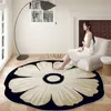 Francuskie dywany do salonu okrągłe nieregularne dywany do sypialni Ins Female Art Cloakroom dywan bez poślizgu dywanika na salon HKD230901