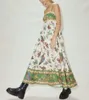 Vestido australiano vestido de linho de linho floral vestido midi