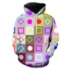 Hoodies masculinos outono 3d padrões geométricos impressão padrão irregular moda moletom hit bloco de cores moletom com capuz casual