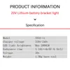 Lanterne portatili DEVON Luce da campeggio ricaricabile 5532-li 20v 2000lm Ruota di 360 gradi Piattaforma batteria universale esterna