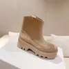 Raina Rain Boot Designer Shoe Women Rubber Booties Foam Embossed Ankle Boots Platform Thick Bottom Non-Slip TPU Rainboots size 35-41