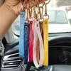 Keychains Fashion Polka Dot Key Chain Lanyard Color PU Leather Bag Hanging Personality Long Wrist Strap Car Keychain Accessories Wholesale