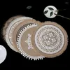 Tapis de Table en coton et lin tissé, napperons en macramé, Mandala, glands ronds, tapis de Style nordique pour la décoration