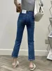 Jeans femininos y2k tamanho grande mulheres pequeno verão modelo fino 2023 cintura alta gordura mm slim tubo reto calças de fumaça 40-100kg