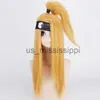 Cosplay peruk anime akactuki cosplay peruk halloween deidara cosplay peruk för män kvinnors långa guld peruker hårstycke kostym cosplay prop x0901