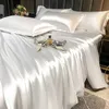 Conjuntos de cama Nordic Mulberry Silk Bedding Set com capa de edredão caso de cama de luxo casal único duplo verão pessoas bedsheet r230901