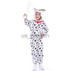 Casa Roupas 101 Dálmatas Traje Crianças Unissex Spotty Dog Macacão Halloween Animal Filhote de Cachorro Pijama Onesies Carnaval Cosplay para Crianças X0902