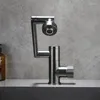 Rubinetti per lavandino del bagno Stile Rubinetti per lavabo con braccio robotico rotante universale Rubinetti per acqua termostatici in ottone con display della temperatura a LED