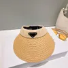 Luxe pet fedora designer oversize stro emmer hoed brede rand hoeden mode strandpet dames zomer grote rietjes caps UV-bescherming fol