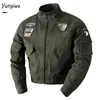 Jaquetas masculinas Bomber Stand Collar Moda Bordado Impressão Solta Zipper Jaqueta Masculino Exército Militar Verde Outono Inverno Casaco Sólido 230831