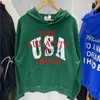 Herrtröjor tröjor broderi usa hoodie män kvinnor hög kvalitet e modighet att drömma hooded lös tröjor tröjor J230901