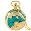 Montres de poche rétro Double poisson perle montre Turquoise Style classique pendentif avec chaîne cadeau de luxe pour les femmes petite amie Relgio