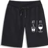 Shorts pour hommes AM Coffee PM Wine Funny Hommes Coton Lâche Graphique Surdimensionné Streetwear Vintage Esthétique