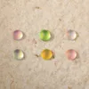 Nail Art Decorations 100Pcs/Lot Summer 5mm Opal Mixed Color Small Plating Symphony AB Flat Bottom Resin Round Jelly Candy Scrub Sticke