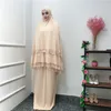 Etnik Giyim Orta Doğu Suudi Arabistan Siyah Robe Bıçaklı Elbise Cami Müslüman Dua Servisi Dubai Gevşek Muhafazakar Takım