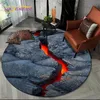 3D-Vulkan-Lava-Magma-Teppich, runder Teppich für Wohnzimmer, Schlafzimmer, Fußpolster, Haustiermatte, Dekoration, Kinderspiel, rutschfeste Bodenmatte 230901