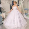 Robes de fille Tulle fleur pour les mariages petite mariée princesse enfants soirée bal première Communion Pageant enfants robes de bal