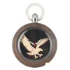 Montres de poche Unique Quartz Montre en bois Femmes Porte-clés Horloge Cadran Chaîne lumineuse détachable Bois Hommes Pendentif Cadeau T200502 Drop Deliv Dhglx