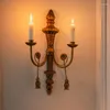 Titulares de vela de luxo lustre de metal antigo suporte de parede vintage portavelas europeias decorações para casa