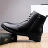 Botas Moda Masculina Motocross Retro Estilo Clássico Sapatos Impermeáveis Outono Inverno Tornozelo Neve