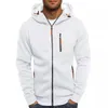Erkek Hoodies Sweatshirts Fashion Casual Ceketler Trailsuit Solid Uzun Kollu Fermuar Kapşonlu Erkek Cepler Giysileri 230831