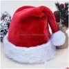 Party Hats Xmas Red Blue Green Black ADT Childrens Plush Christmas Hat Santa Claus Cap Juldekorationer T9I002122 Drop Delivery DH7XP