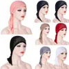 Abbigliamento etnico 8 pezzi Donna India Musulmano Turbante elasticizzato Cappello Cotone Perdita di capelli Testa Sciarpa Avvolgente Foulard Musulmane Pour Femmes Hijab da donna