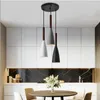 Żyrandole nowoczesne czarne aluminium do jadalni sypialnia luminaire bar restauracyjny lampka kuchenna vintage oświetlenie