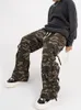 Men's Pants HOUZHOU Oversize Camo Cargo Pants Men Pockets Camouflage Wide Leg Trousers Male Clothing Vintage Streetwear Hip Hop Ribbons 230831