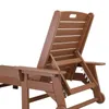 Camp Furniture HDPE Patio Chaise Lounger Solid Folding Long Chair Lying Bed Indoor Outdoor Sun Loungers Home Brown