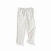 Pantaloni da uomo estivi giapponesi casual da gioventù vestibilità ampia lino sottile traspirante pantaloni elastici in vita