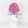 Cosplay perucas anime hipnose mic amemura ramuda cosplay peruca rosa e roxo cabelo misto resistente ao calor sintético festa de halloween x0901