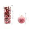 Andere evenementenfeestartikelen 3 cm-24 cm meerdere kleuren kerstpijnboomornament rood marineblauw balornament 12pcs-24pcslLot 230831