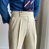 Men's Pants 2023 Men Korean Summer Casual High Waist Thin Straight Fashion Tide Dress Male Loose Sports 9-point Trousers