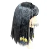 Cosplay Peruki Kleopatra Cosplay Wig Egypt Queen Black Hair złote koraliki dekoracja tańca halloweenowa rola imprezy cosplay peruka limita x0901