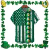 Męskie koszule irlandzka koszula Shamrock wakacje St Patricks Day Bluzki krótkoczepowe stylowe ponadwymiarowe 2546