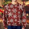Herenhoodies Kerstmis Winter Kerstman Bedrukking Sweetshirts met capuchon Casual trui met ronde hals Oversized sweatshirts voor heren