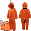 Abbigliamento per la casa Anime Chainsaw Man Pochita Pigiama Cosplay Fantasia Per adulti Bambini Flanella Abbigliamento per la casa Cartoon Pigiama invernale con cappuccio Indumenti da notte x0902