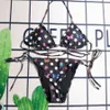 Designer Bikini Bikini deux pièces pour femmes avec maillot de bain Alphabet Maillot de bain d'été en cristal Maillot de bain de luxe à trois points Maillot de bain femme Vers