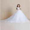 Girl Dresses Elegance Tulle Lace Flower Fluffy First Communion Birthday Party Graduation Celebration Banquet Family